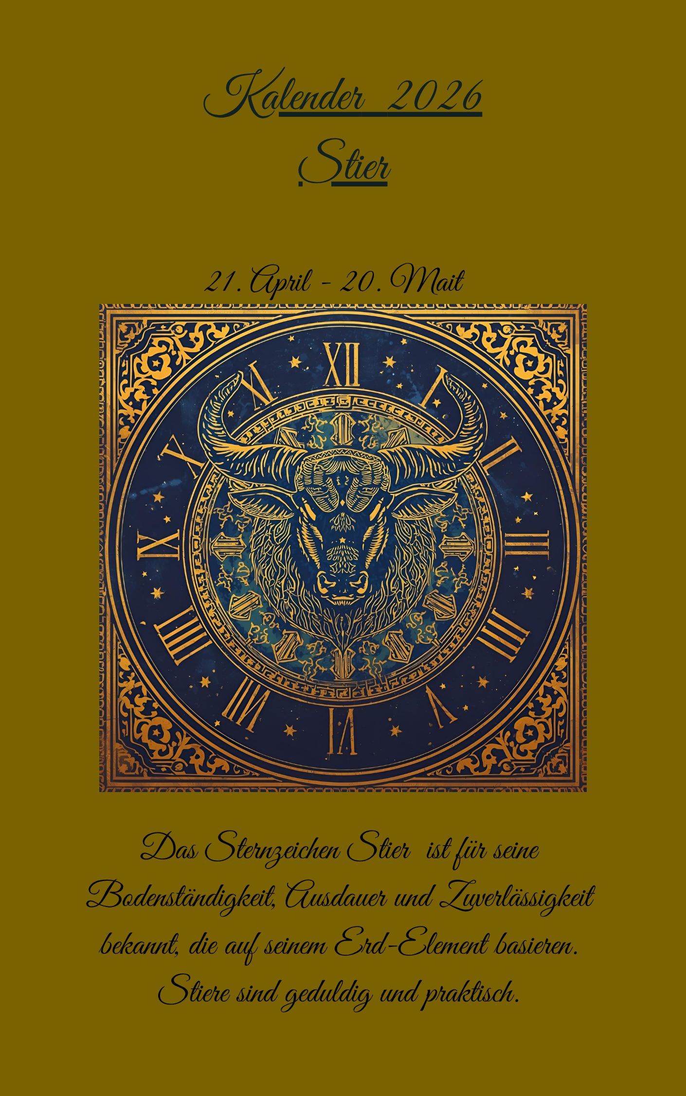 Kalender 2026 Stier