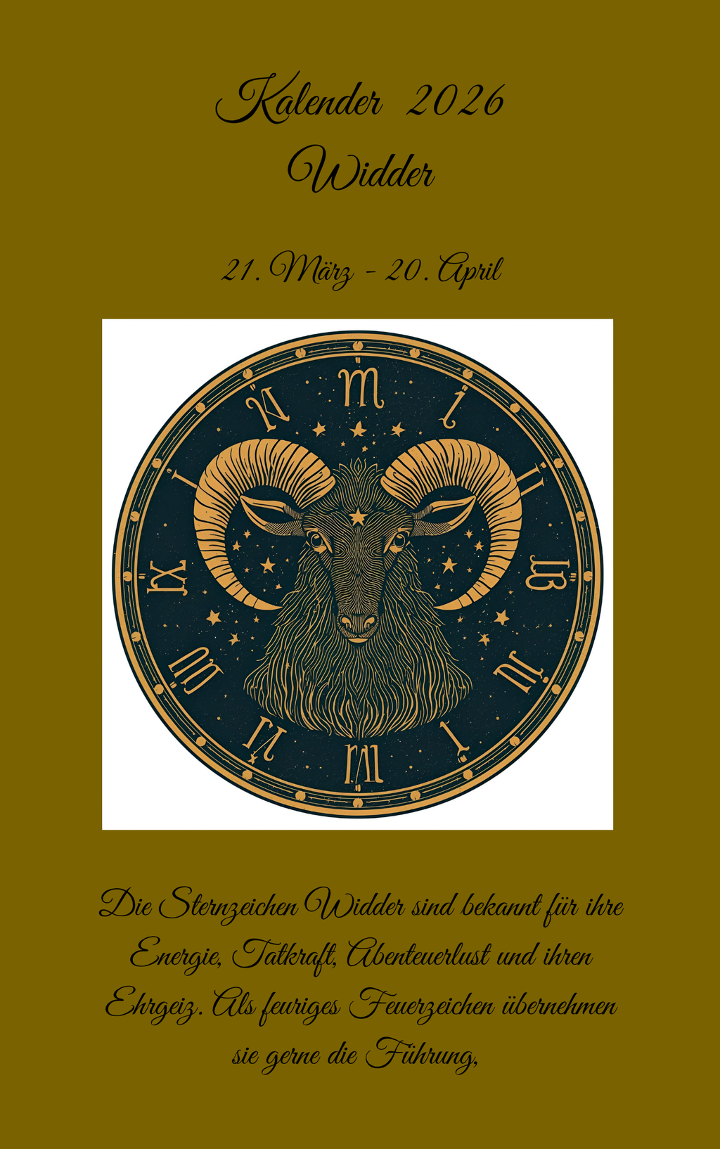 Kalender 2026 Widder