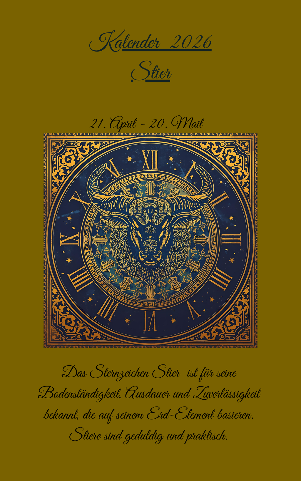 Kalender 2026 Stier