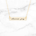 Choose Joy - Rose Gold Quote Bar Necklace