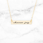 Choose Joy - Rose Gold Quote Bar Necklace