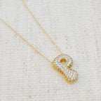 Crystal Bubble Initial Necklace
