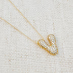 Crystal Bubble Initial Necklace