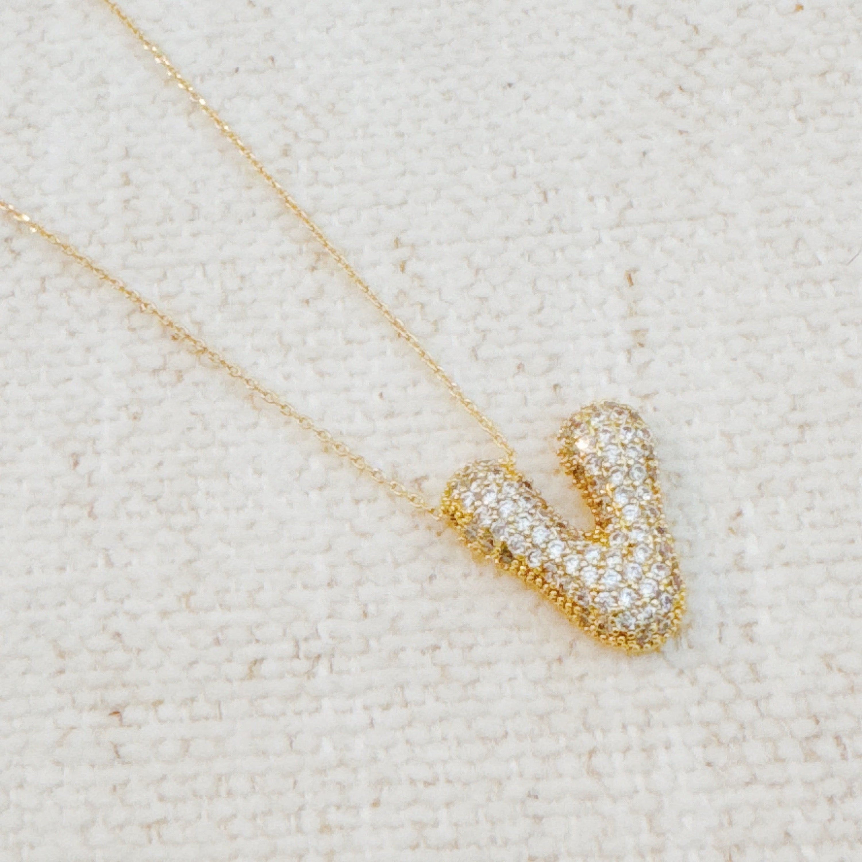 Crystal Bubble Initial Necklace