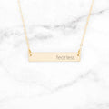 Fearless - Sterling Silver Quote Bar Necklace