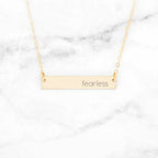 Fearless - Sterling Silver Quote Bar Necklace