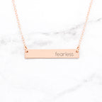 Fearless - Sterling Silver Quote Bar Necklace
