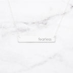 Fearless - Sterling Silver Quote Bar Necklace
