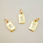 Initial Edge Square Seamless Clip Charm