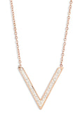 Pave v Charm Necklace