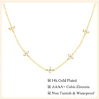 Dainty Lucky Leaf Necklace for Women 925 Sterling Silver Trendy 14K Gold Plating