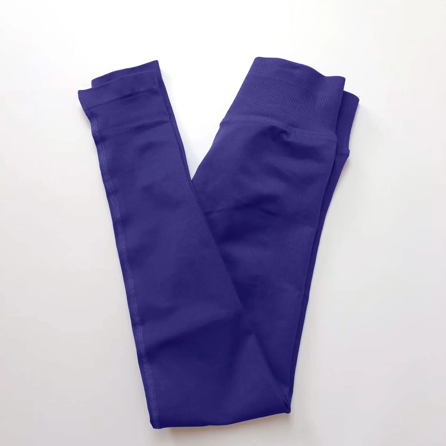 NCLAGEN Impact Leggings Women Seamless Sports Yoga Pants Low Ribbed Band Gym