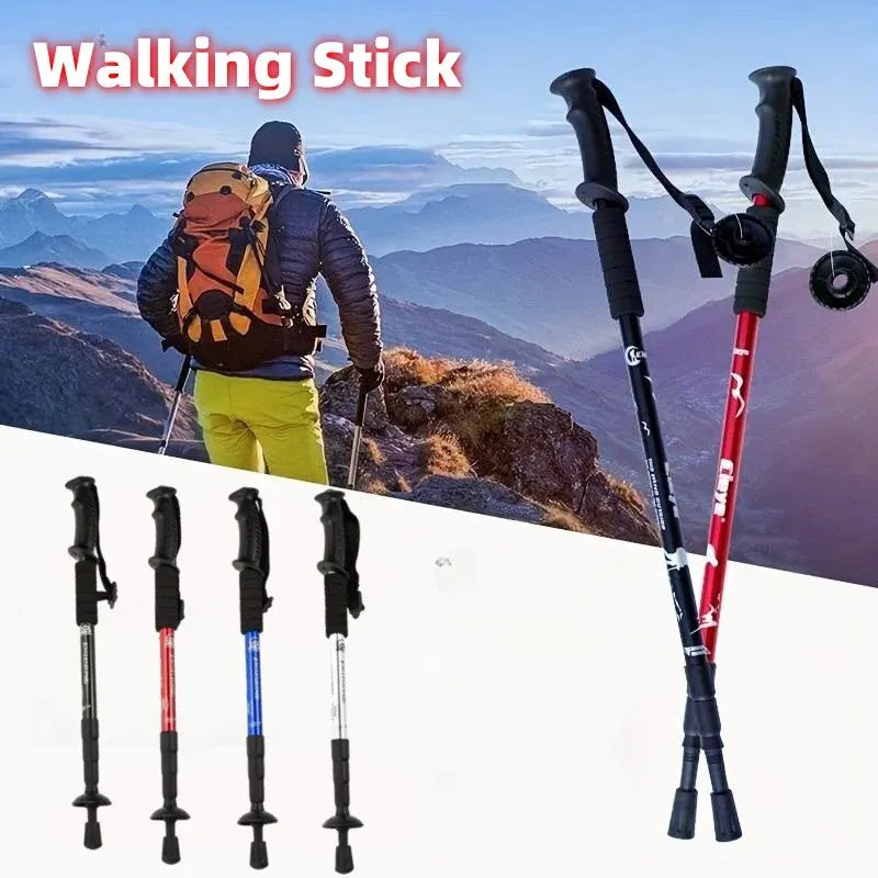 Trekking Poles Shock Absorption Foldable Ultralight Hiking Pole Suitable for