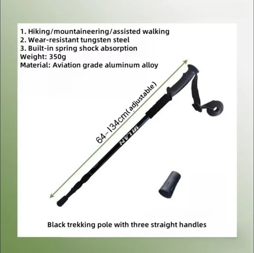 Trekking Poles Shock Absorption Foldable Ultralight Hiking Pole Suitable for