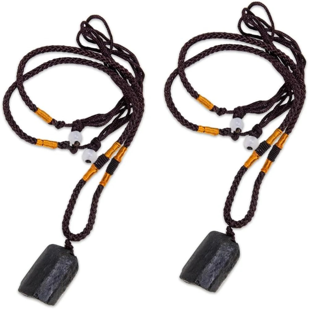 Black Tourmaline Pendant Rough Stone Natural Stone Necklace Ornament Crystal
