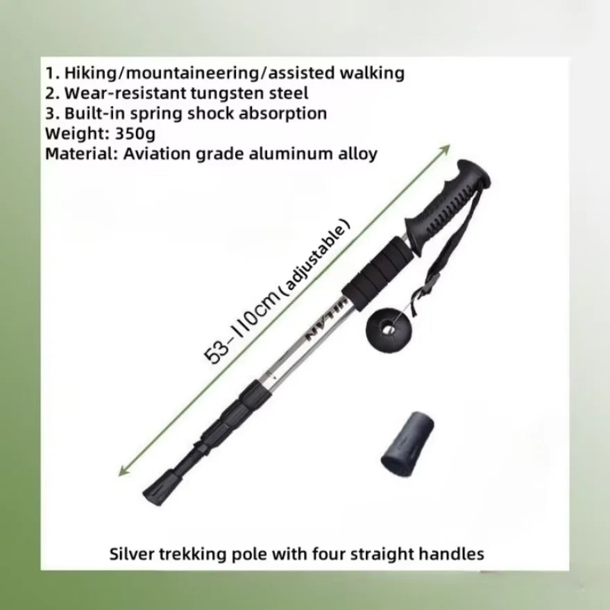 Trekking Poles Shock Absorption Foldable Ultralight Hiking Pole Suitable for