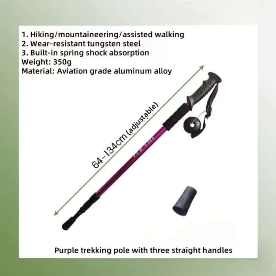 Trekking Poles Shock Absorption Foldable Ultralight Hiking Pole Suitable for