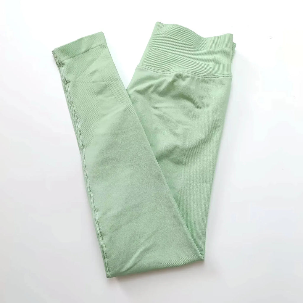 NCLAGEN Impact Leggings Women Seamless Sports Yoga Pants Low Ribbed Band Gym