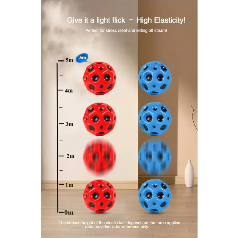 High Elastic Decompression Moon Stone Ball With Rebound Rope for Kids and