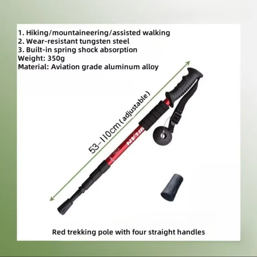 Trekking Poles Shock Absorption Foldable Ultralight Hiking Pole Suitable for