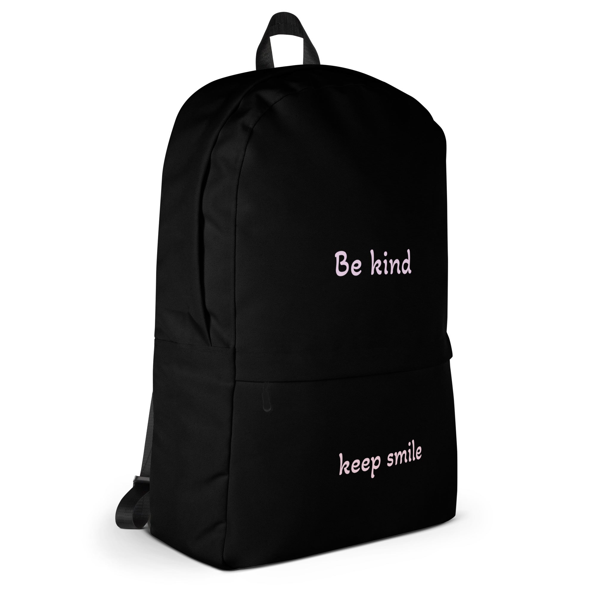 Unisex Rucksack Be kind keep smile in Farbe schwarz