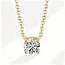 925 Sterling Silver 18K Gold-Plated Necklace Versatile Single Shiny Zircon