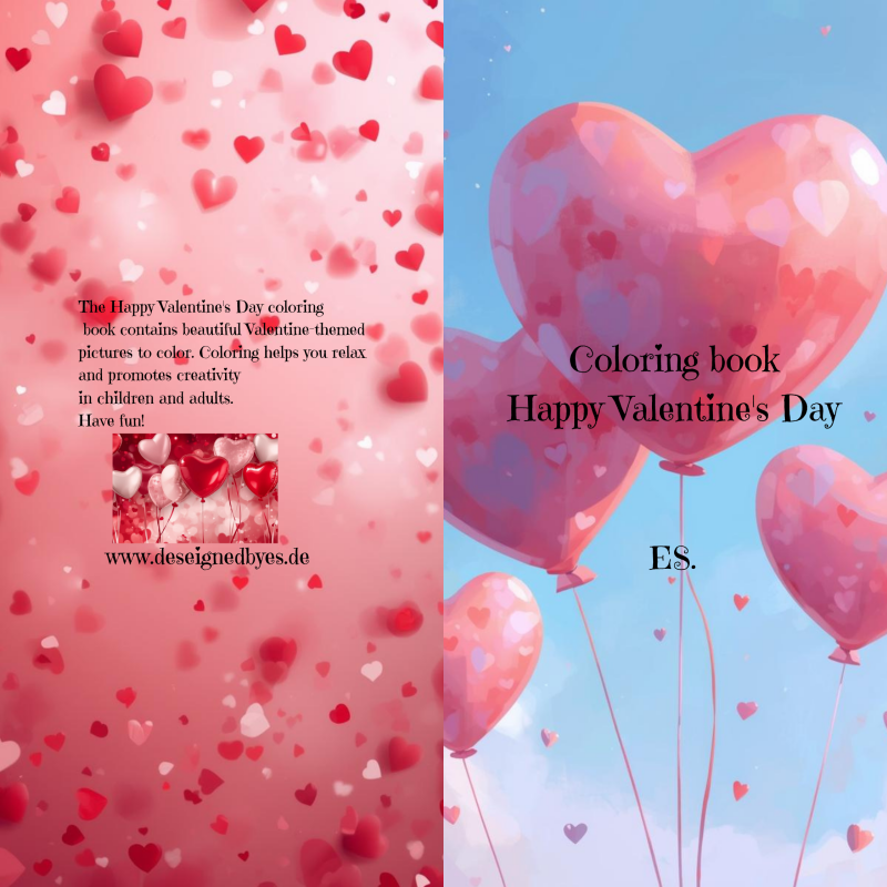 Malbuch Happy Valentins´Day in Deu/ Eng