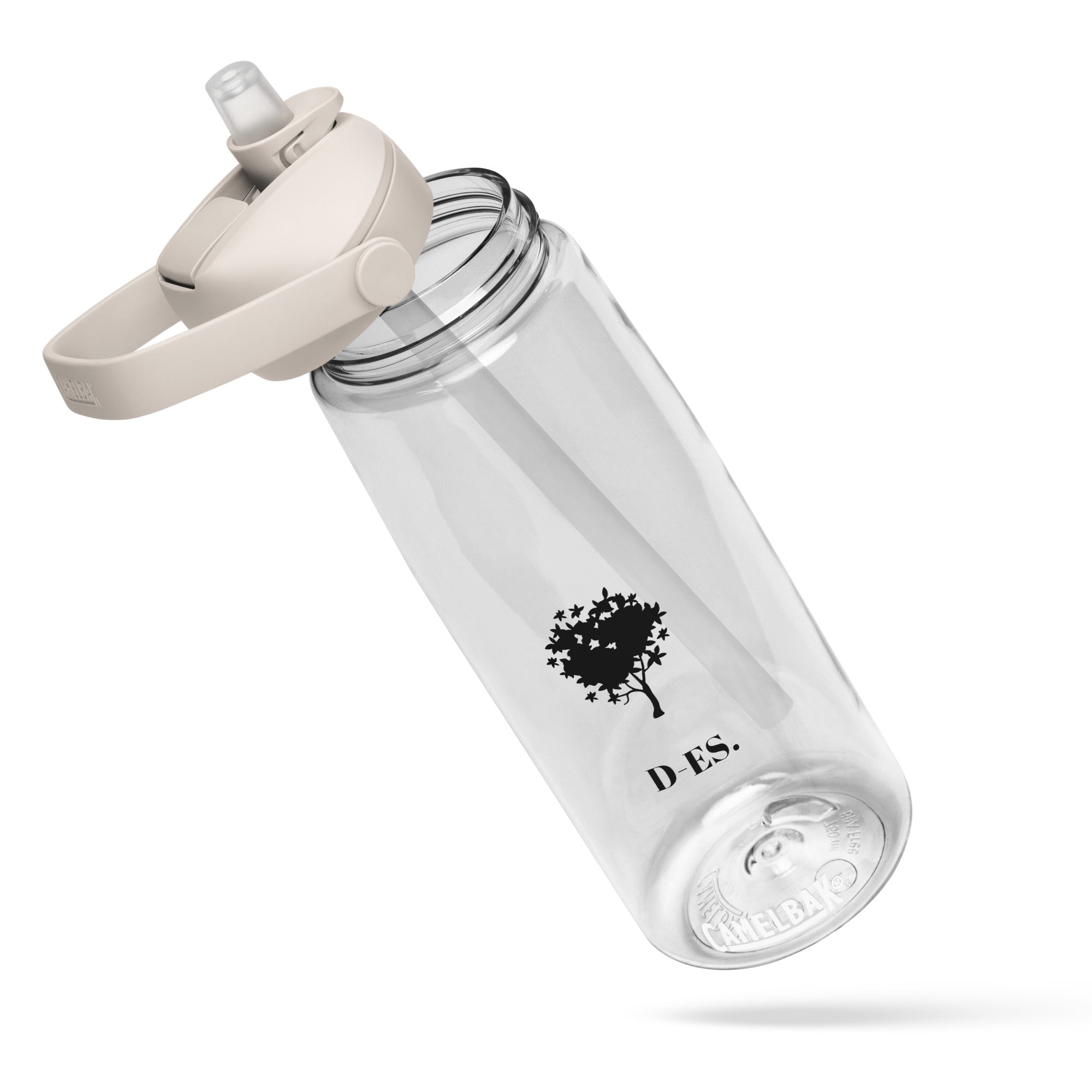 Wasserflasche mit umklappbarem Trinkhalm