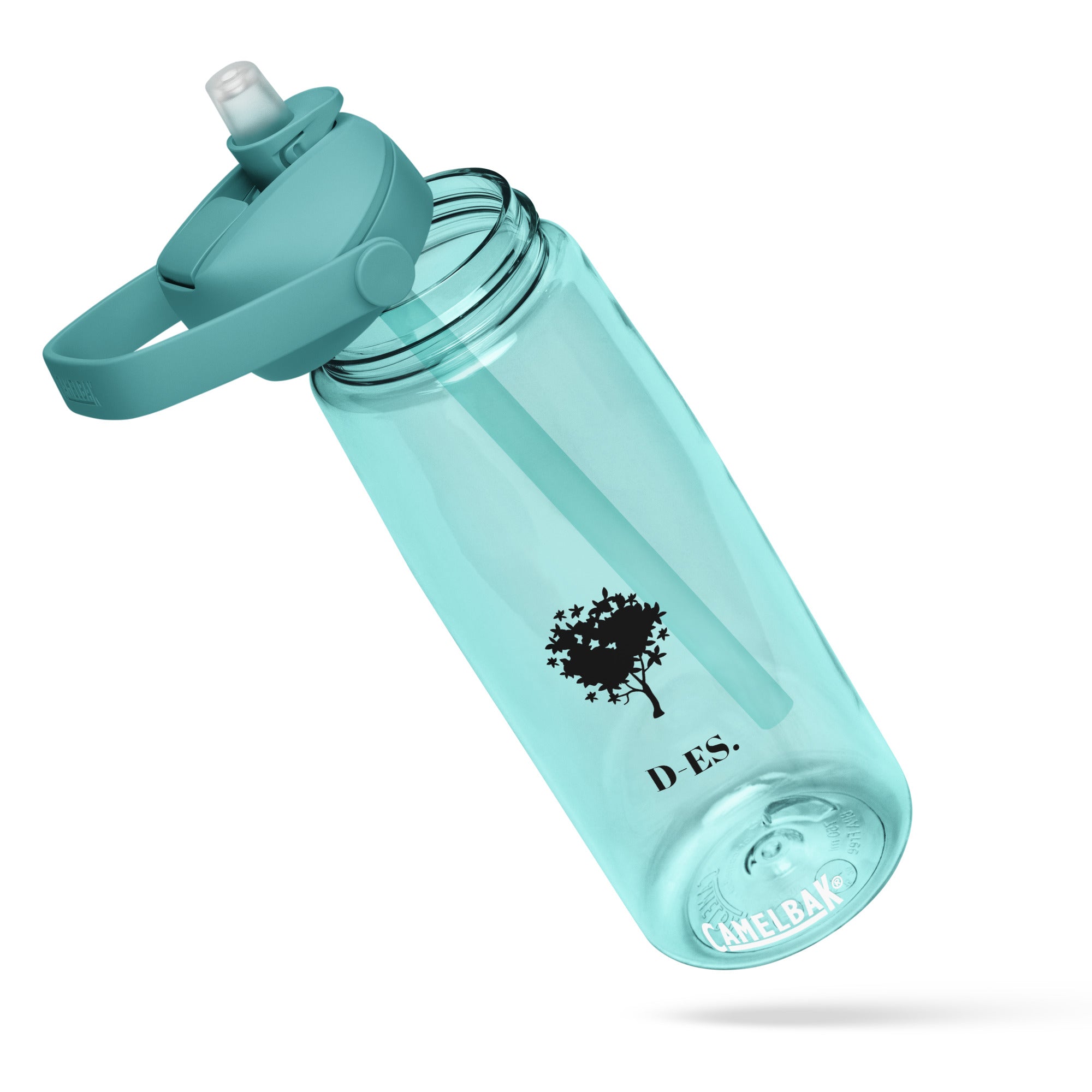 Wasserflasche mit umklappbarem Trinkhalm