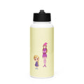 Stainless Steel Water Bottle with a Straw Lid Emmi und die Blumenelfe gelb