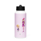 Stainless Steel Water Bottle with a Straw Lid Emmi und die Blumenelfe   rosa