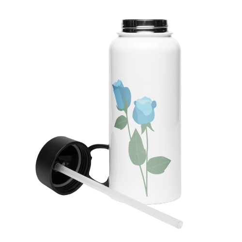 Travel Mug with a Handle mit zarten Blumen