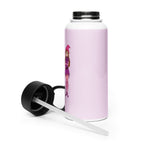 Stainless Steel Water Bottle with a Straw Lid Emmi und die Blumenelfe   rosa